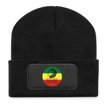 Lion of Judah Haile Selassie I Jah Rastafari Rasta - Recycled Patch Beanie - black - Front