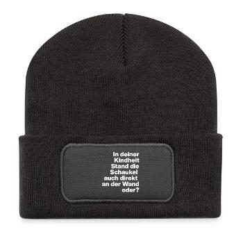 COUP SUR LE MUR, STUPIDE, SARCASME, VILAIN - Beanie recyclé à patch - charbon - Devant