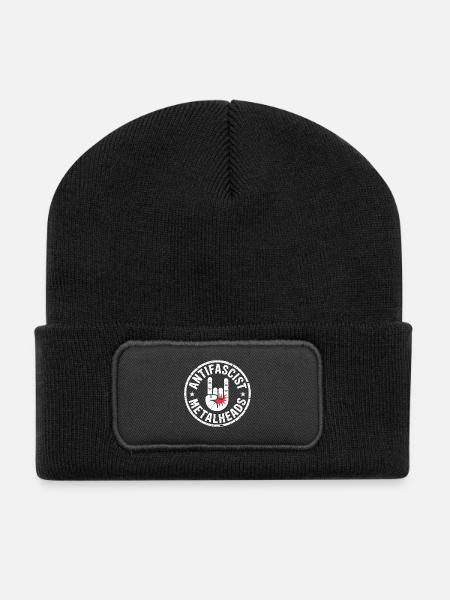Antifaschistische Metalheads – Antifaschistisches Metal-Shirt - Recycelte Patch Beanie - Schwarz
