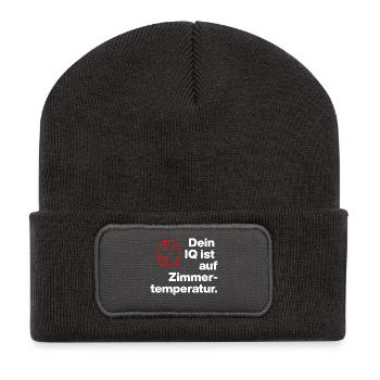 TON QI EST À TEMPÉRATURE AMBIANTE. SARCASME ESPIÈGLE - Beanie recyclé à patch - charbon - Devant