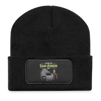 Gaming-Humor-Zitat-Pause-Ladebildschirme - Recycelte Patch Beanie - Schwarz - Vorne