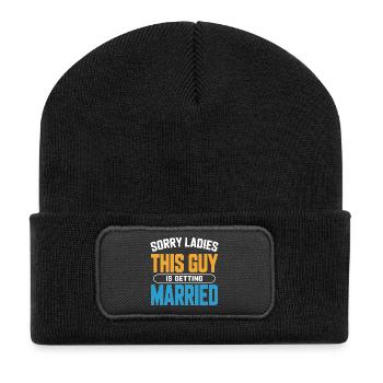 Dieser Typ heiratet – lustiges Tee - Recycelte Patch Beanie - Schwarz - Vorne