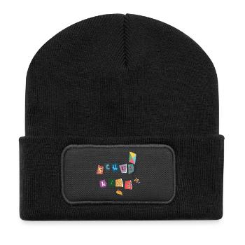 Schulkind  - Recycelte Patch Beanie - Schwarz - Vorne