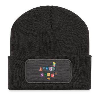 Schulkind  - Recycelte Patch Beanie - Dunkelgrau - Vorne