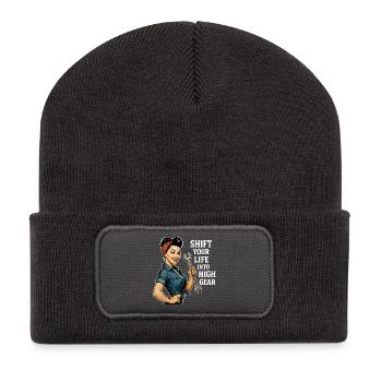 Vintage Workshop Pin-up: High Gear Lifestyle - Recycled Patch Beanie - dark grey - Front