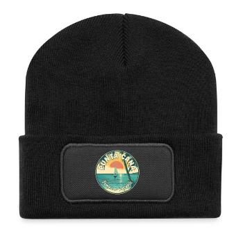 Entdecken Sie Punta Cana in der Dominikanischen Republik - Recycelte Patch Beanie - Schwarz - Vorne