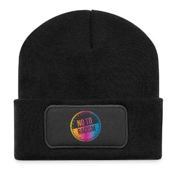 No to Racism - Recycelte Patch Beanie - Schwarz - Vorne