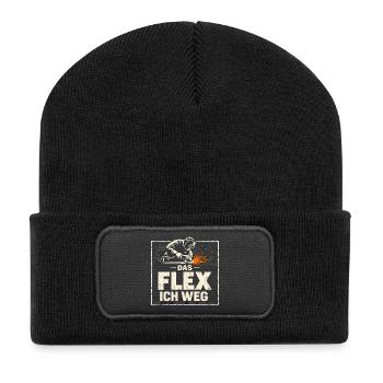 Schweißer Das Flex Ich Weg Geschenk - Recycelte Patch Beanie - Schwarz - Vorne