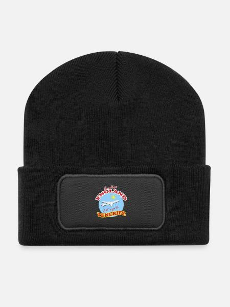 Goodbye England Let´s go to Tenerife  - Recycled Patch Beanie - black