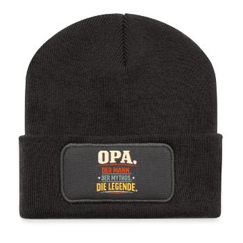 Grand-père Légende Cadeau Fête des Pères Les Hommes - Beanie recyclé à patch - charbon - Devant