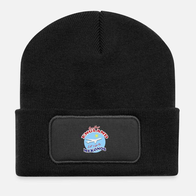 Goodbye England Let´s go to Mykonos  - Recycled Patch Beanie - black