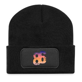 86 Eight Six 1986 - Recycelte Patch Beanie - Schwarz - Vorne