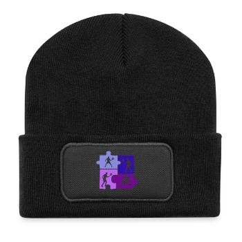 Tenue de sportif de tennis padel puzzle - Beanie recyclé à patch - noir - Devant
