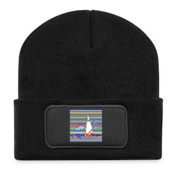 Sailboat - Recycled Patch Beanie - black - Front
