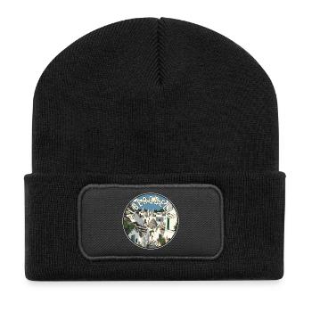 Entdecken Sie Alberobellos Trulli-Magie in Italien - Recycelte Patch Beanie - Schwarz - Vorne