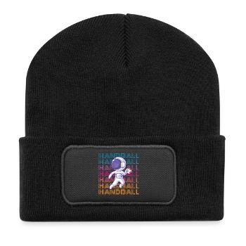 Handball Astronaut - Recycelte Patch Beanie - Schwarz - Vorne