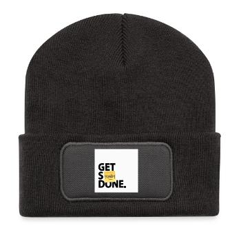 Get Stuff Done Monday Lustiges Büro Poster - Recycelte Patch Beanie - Dunkelgrau - Vorne