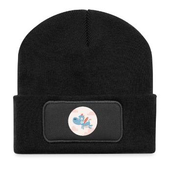 dragon bleu - Beanie recyclé à patch - noir - Devant