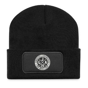 Der Bräutigam JGA 2026 Junggesellenabschied - Recycelte Patch Beanie - Schwarz - Vorne