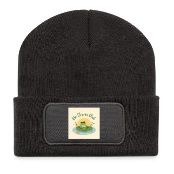 No Stress Club Frog Chill - Recycled Patch Beanie - dark grey - Front