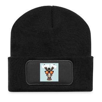 Donkey in orange summer glasses - Recycled Patch Beanie - black - Front