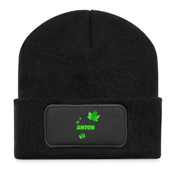 Baum Anton - Recycelte Patch Beanie - Schwarz - Vorne