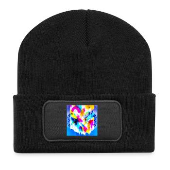 Explosion of colour in watercolour - Recycled Patch Beanie - black - Front