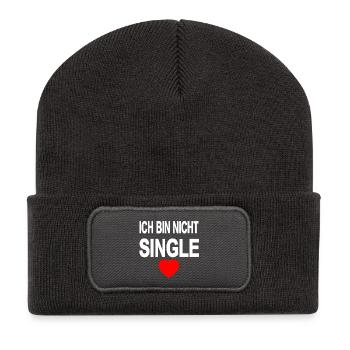 Single - Recycelte Patch Beanie - Dunkelgrau - Vorne