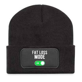 Fettabbaumodus ON Diät Ernährung Fettabbau - Recycelte Patch Beanie - Dunkelgrau - Vorne