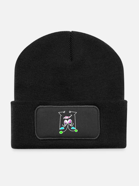 Neon Mood Flip - The Turning Face - Recycled Patch Beanie - black