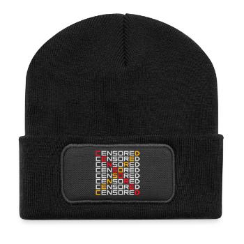 Censored Funny Statement Freedom Logo - Recycled Patch Beanie - black - Front