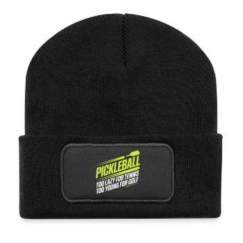 Pickleball Spieler Too Lazy For Tennis Pickleball - Recycelte Patch Beanie - Schwarz - Vorne