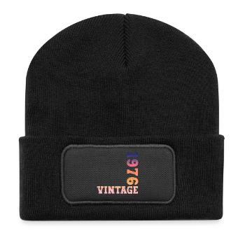 Millésime 1976 - Beanie recyclé à patch - noir - Devant
