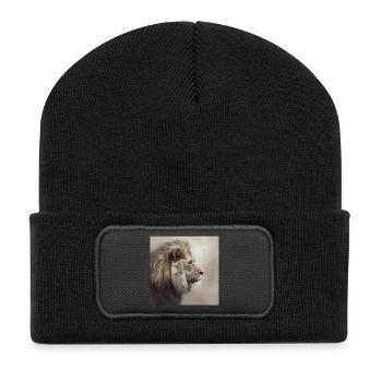 02-009 - Recycelte Patch Beanie - Schwarz - Vorne