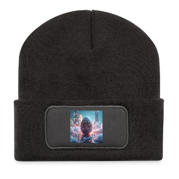 pâques au futur - Beanie recyclé à patch - charbon - Devant