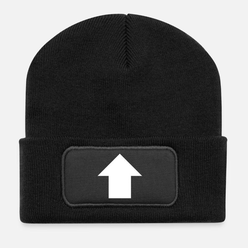 Arrow up sign - Recycled Patch Beanie - black