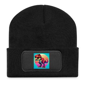 dinosaure - Beanie recyclé à patch - noir - Devant