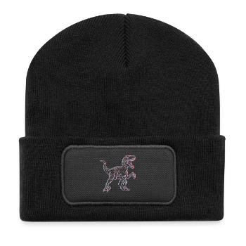 Neon Dinosaur 3D Skeleton - Recycled Patch Beanie - black - Front
