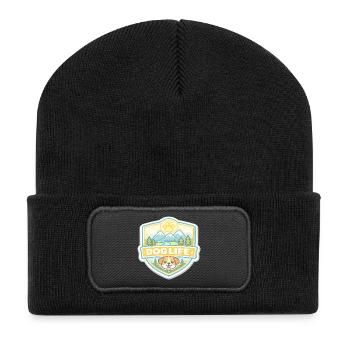 Dog Life Mountain Landscape Badge - Recycled Patch Beanie - black - Front