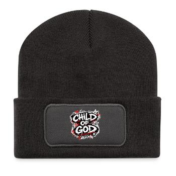Lettrage graffiti Child of God - Beanie recyclé à patch - charbon - Devant