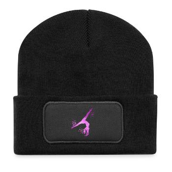 Turnerin Mädchen Gymnastik Turnen Akrobatik - Recycelte Patch Beanie - Schwarz - Vorne
