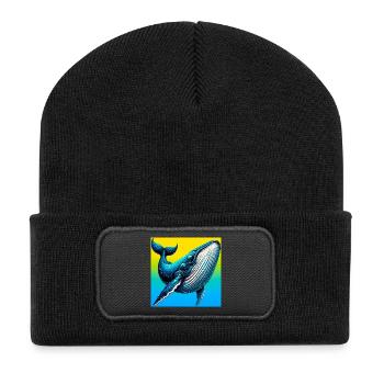 Wal - Recycelte Patch Beanie - Schwarz - Vorne