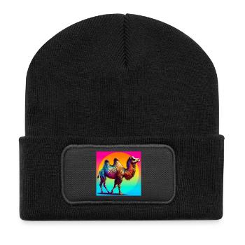 camel - Recycled Patch Beanie - black - Front