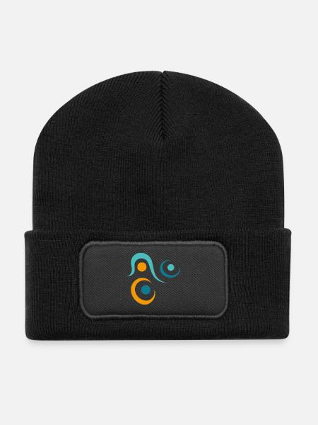 yoga-design_10 - Recycelte Patch Beanie - Schwarz