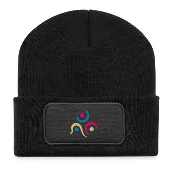 Yoga design_9 - Recycled Patch Beanie - black - Front