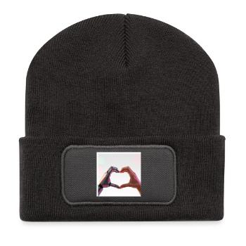 Amour du bras robotique : humains et technologie - Beanie recyclé à patch - charbon - Devant