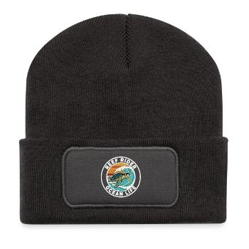 Surf Reef Rider Ozeanlebens-Schildkröte - Recycelte Patch Beanie - Dunkelgrau - Vorne