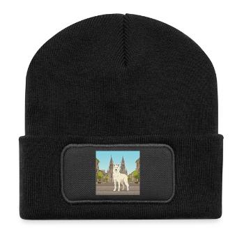 Can de Palleiro Peregrino - Recycelte Patch Beanie - Schwarz - Vorne