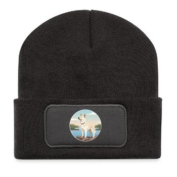 Wächter der Mündung: Can de Palleiro - Recycelte Patch Beanie - Dunkelgrau - Vorne