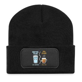 Water vs Tea Kawaii Drink Duel - Recycled Patch Beanie - black - Front